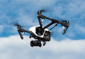 drone flying blue sky